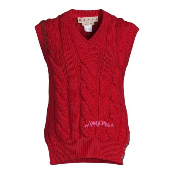 MARNI Cable Knit Wool Vest IT36 - Picture 1 of 10